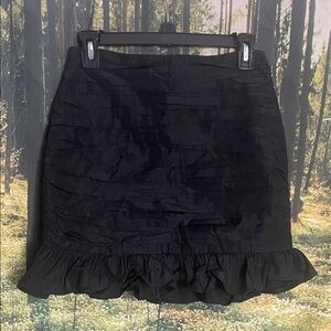 Zara Elegant Black Ruffled Skirt